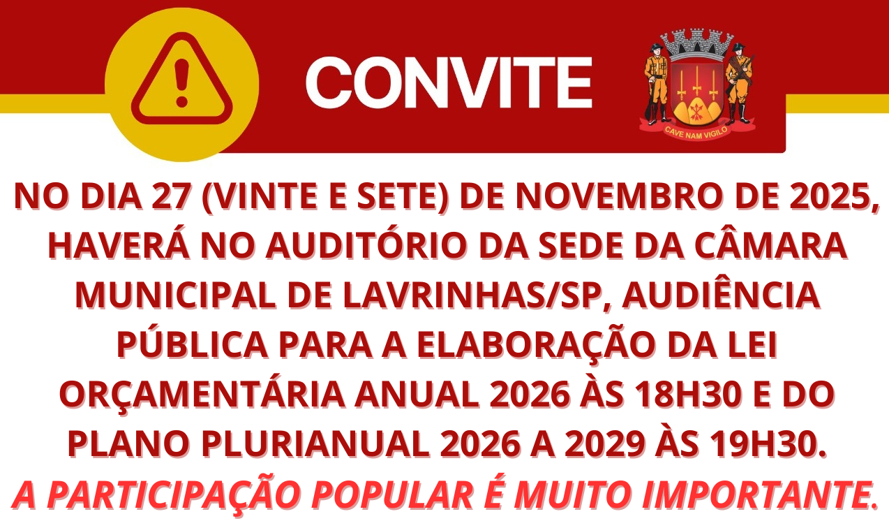 Convite LOA (2026) e PPA (2026-2029) Convite LOA (2026) e PPA (2026-2029)