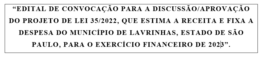 EDITAL DE CONVOCAÇÃO PARA AUDIÊNCIA PÚBLICA